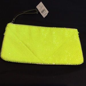 ❤️LOFT NWT sequined like green clutch